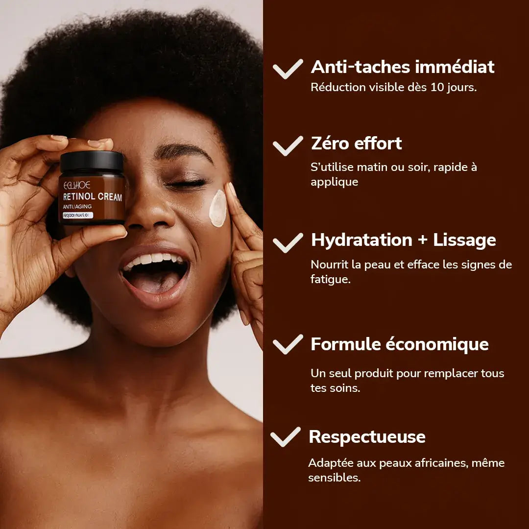 Crème Éclat Visage au Rétinol – Dites Adieu aux Taches et Rides !