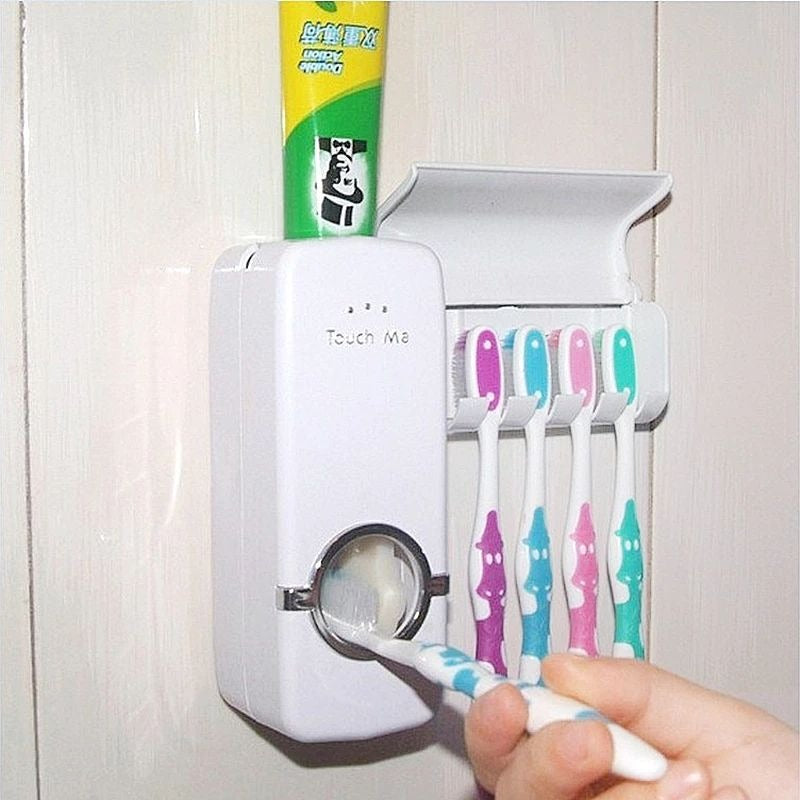 Distributeur Mural de Dentifrice & Porte-Brosses