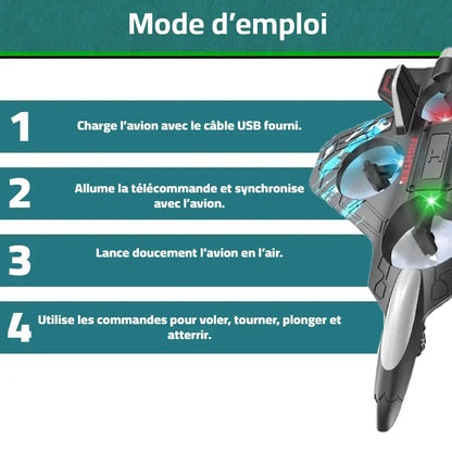 l’Avion de Chasse Télécommandé 360°: Fais briller les yeux de ton enfant