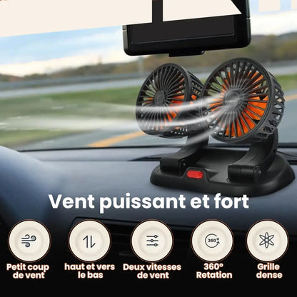 Ventilateur Double Tête USB pour Voiture