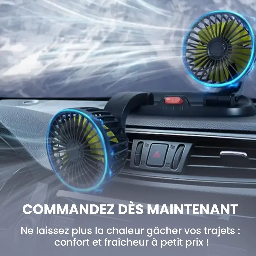 Ventilateur Double Tête USB pour Voiture